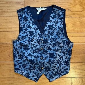 Vintage blue floral vest